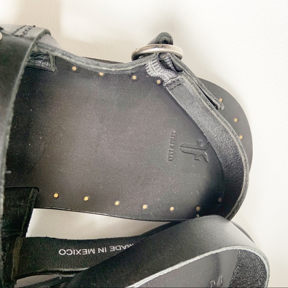 Frye Ally Black Leather Stud Sandal 11 - Picture 4 of 6